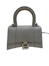 Balenciaga Hourglass silver sparkle bag